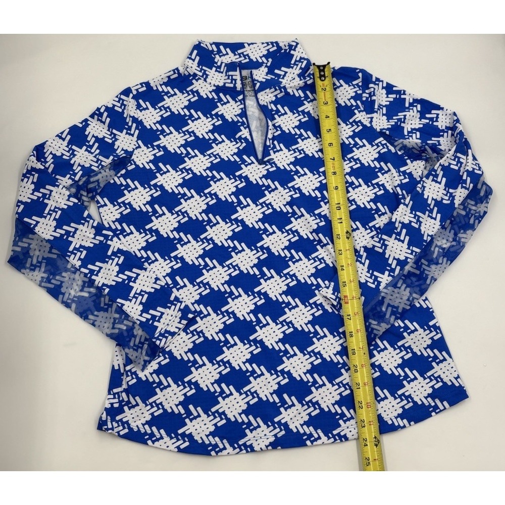 IBKUL Women's L Nylon Mesh Blue Long Sleeve Golf Pullover - Picture 4 of 6